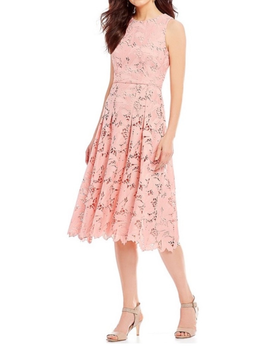 Antonio Melani Quinta Dress Pink Floral Lace Midi Dress NWT Size 2 - Picture 9 of 10
